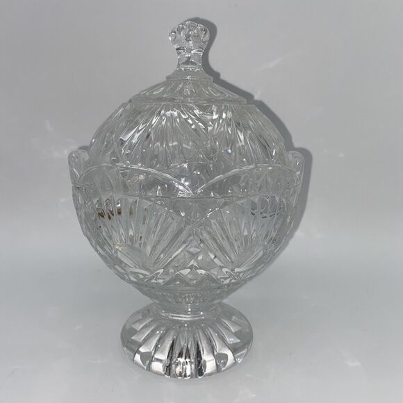 Shannon Crystal Covered Candy Dish Freedom GODINGER Heavy Cut Crystal Slovakia - Picture 6 of 10